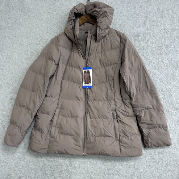 NEW 32 Degrees Heat Womens Puffer Jacket With Hood Large Mauve - Picture 3 of 10